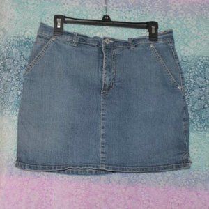 Gloria Vanderbilt Jean Denim Mini Skort Skirt Shorts Large 12 14